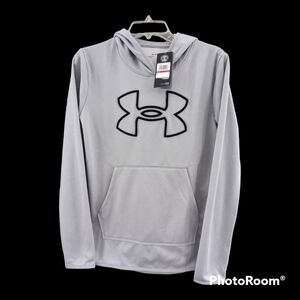 NEW Under Armour Big Logo Loose Fit Gray hoodie Size XS